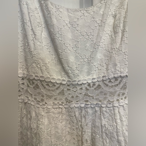 Lilly Pulitzer White Lace Eyelet Rosemarie Dress Size 10 Scoop Neck - Picture 5 of 7